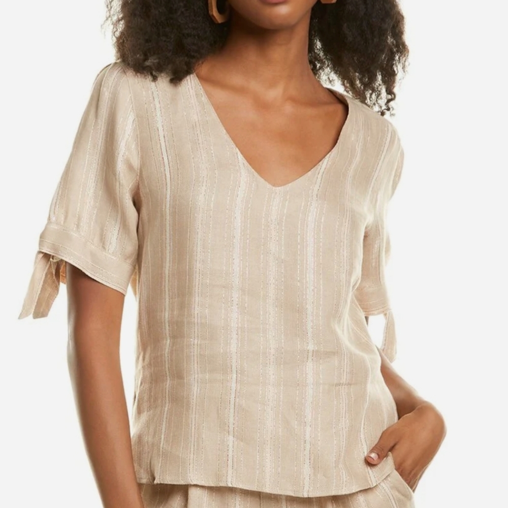 Maven West Linen Tie Sleeve Shirt